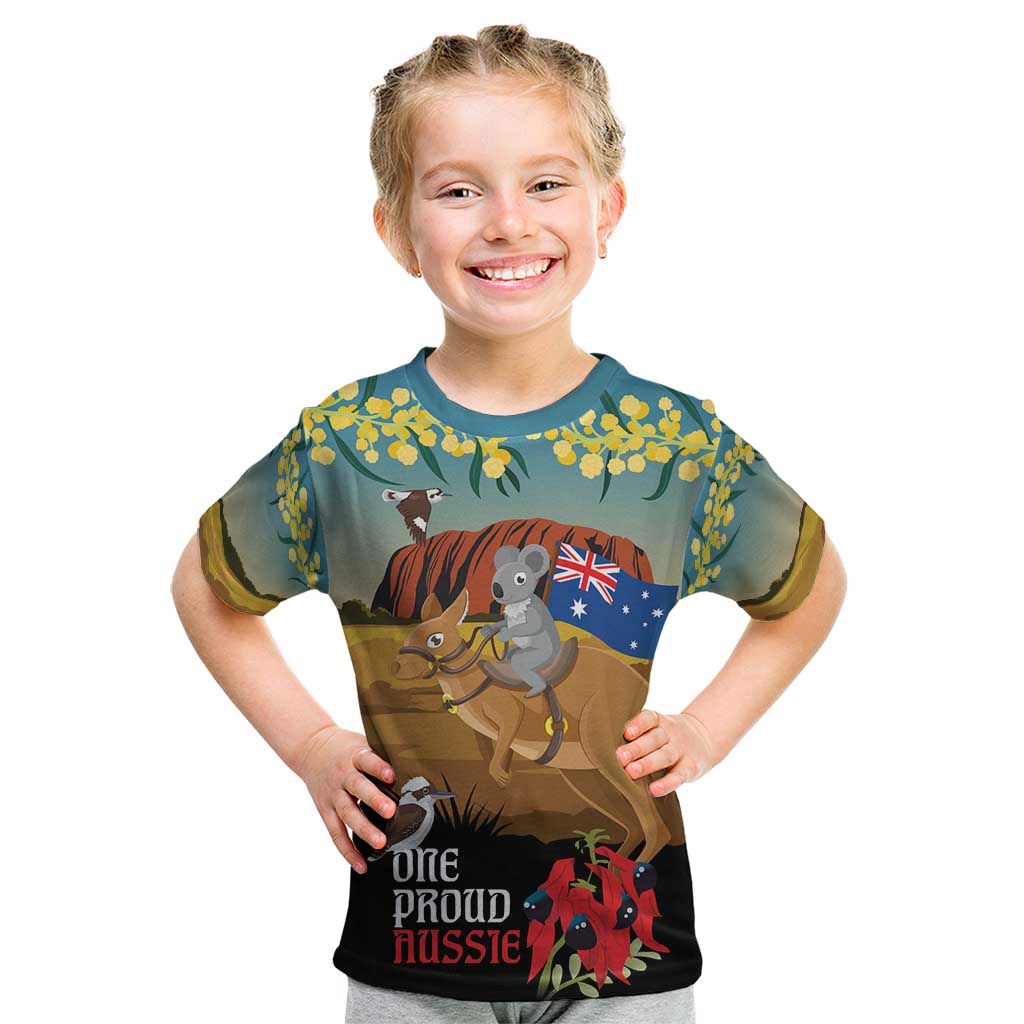 26 January One Proud Aussie Kid T Shirt Kangaroo and Koala Happy Australia Day - Vibe Hoodie Shop