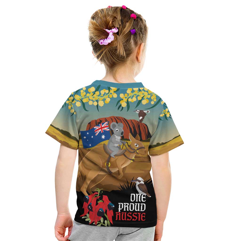 26 January One Proud Aussie Kid T Shirt Kangaroo and Koala Happy Australia Day - Vibe Hoodie Shop