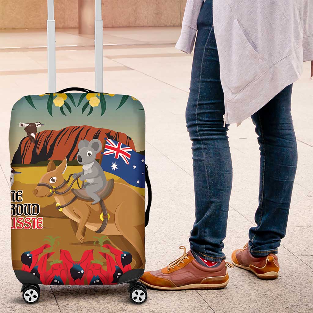 26 January One Proud Aussie Luggage Cover Kangaroo and Koala Happy Australia Day - Vibe Hoodie Shop