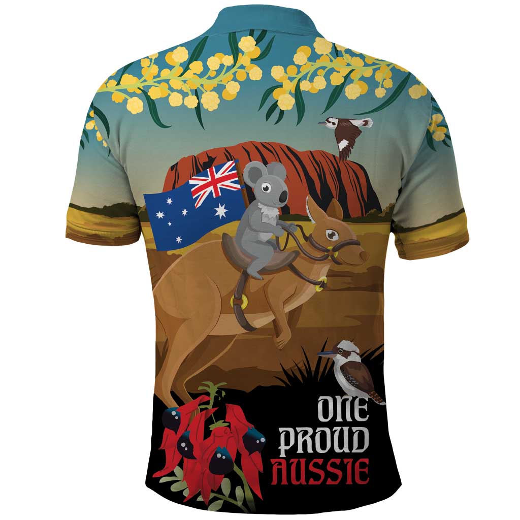 26 January One Proud Aussie Polo Shirt Kangaroo and Koala Happy Australia Day LT9 - Vibe Hoodie Shop