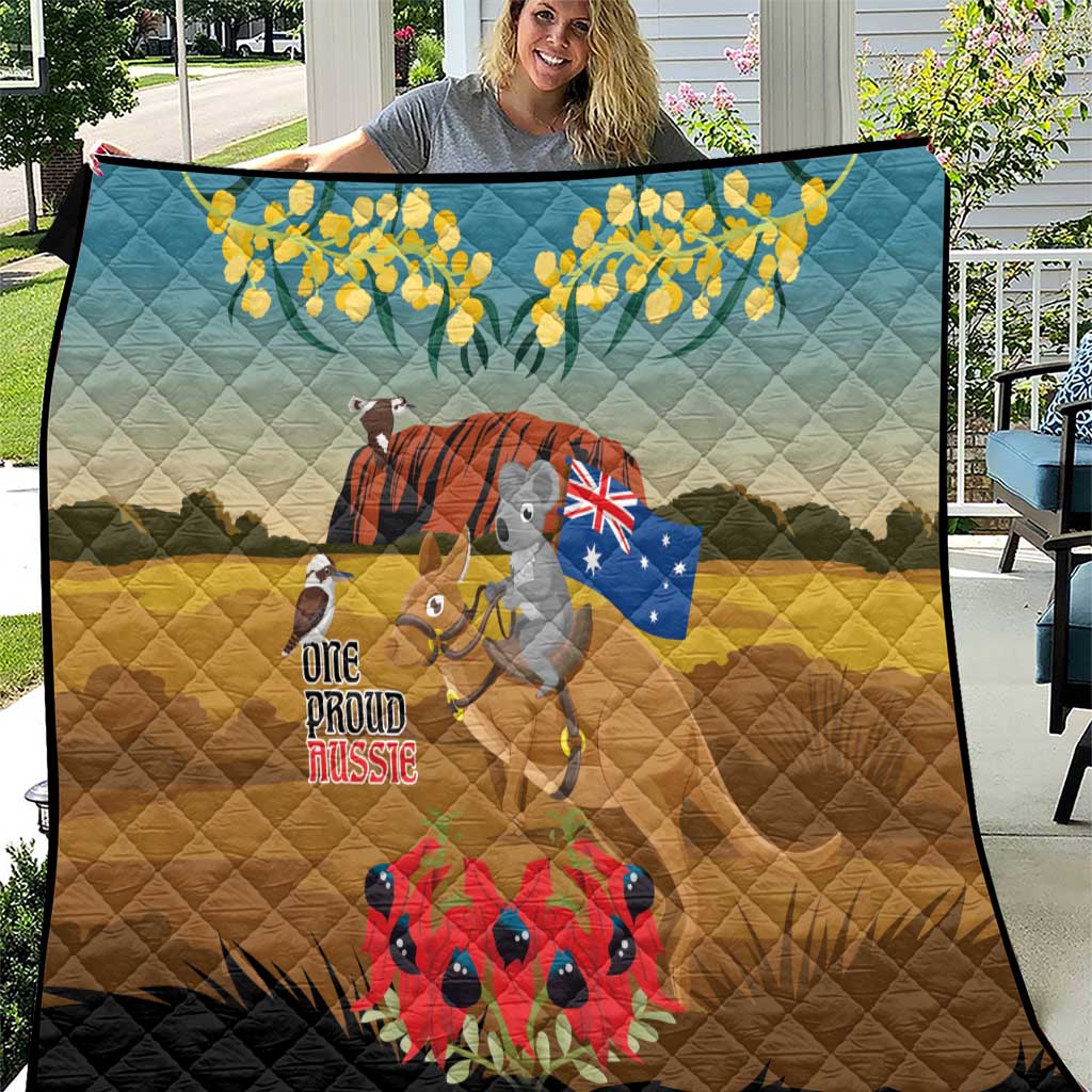 26 January One Proud Aussie Quilt Kangaroo and Koala Happy Australia Day - Vibe Hoodie Shop