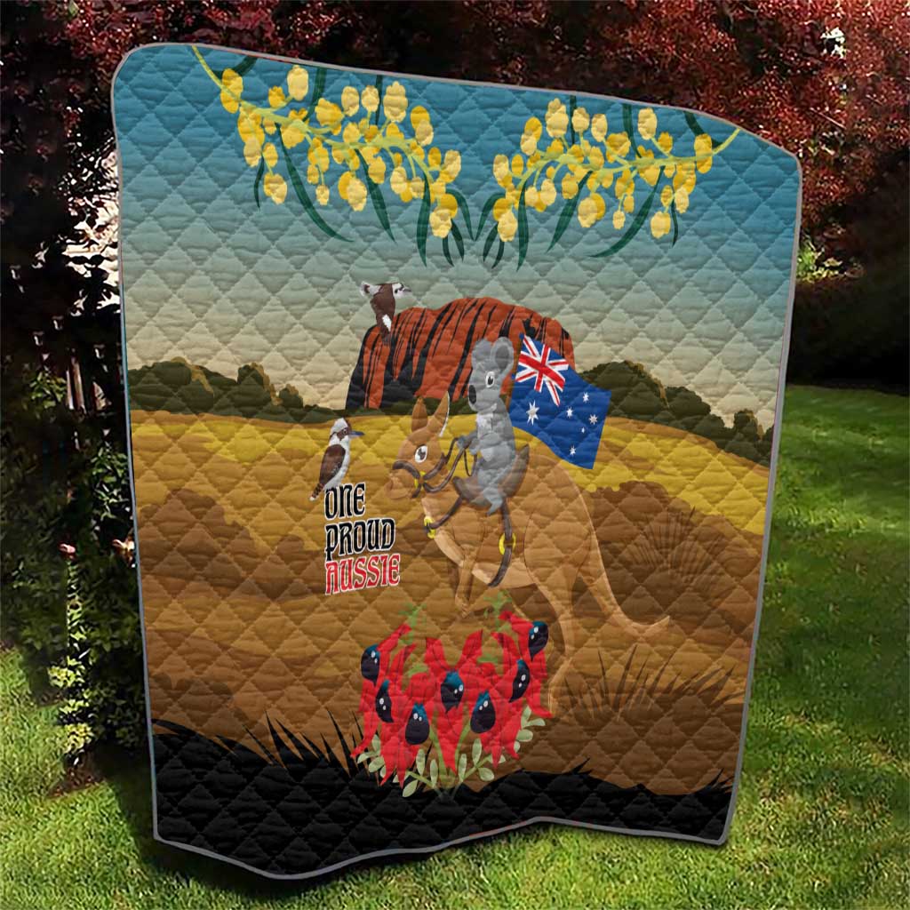 26 January One Proud Aussie Quilt Kangaroo and Koala Happy Australia Day - Vibe Hoodie Shop