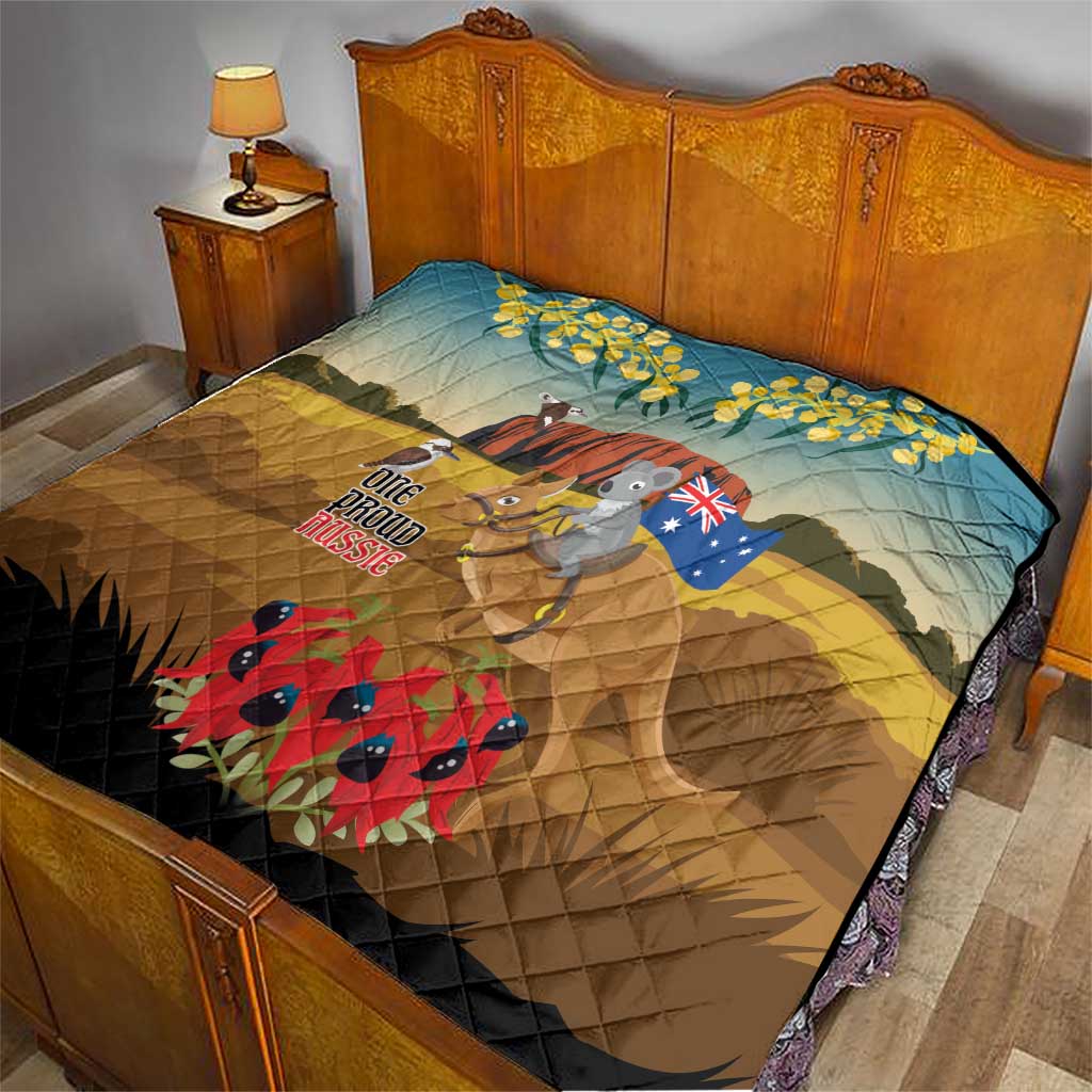 26 January One Proud Aussie Quilt Kangaroo and Koala Happy Australia Day - Vibe Hoodie Shop