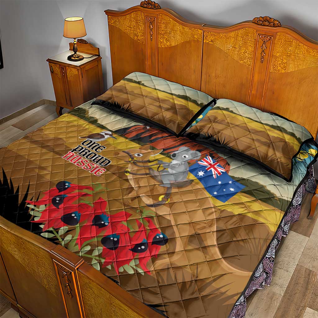 26 January One Proud Aussie Quilt Bed Set Kangaroo and Koala Happy Australia Day - Vibe Hoodie Shop