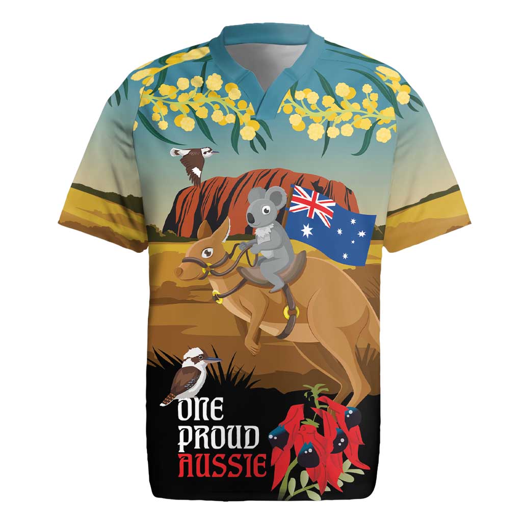 26 January One Proud Aussie Rugby Jersey Kangaroo and Koala Happy Australia Day