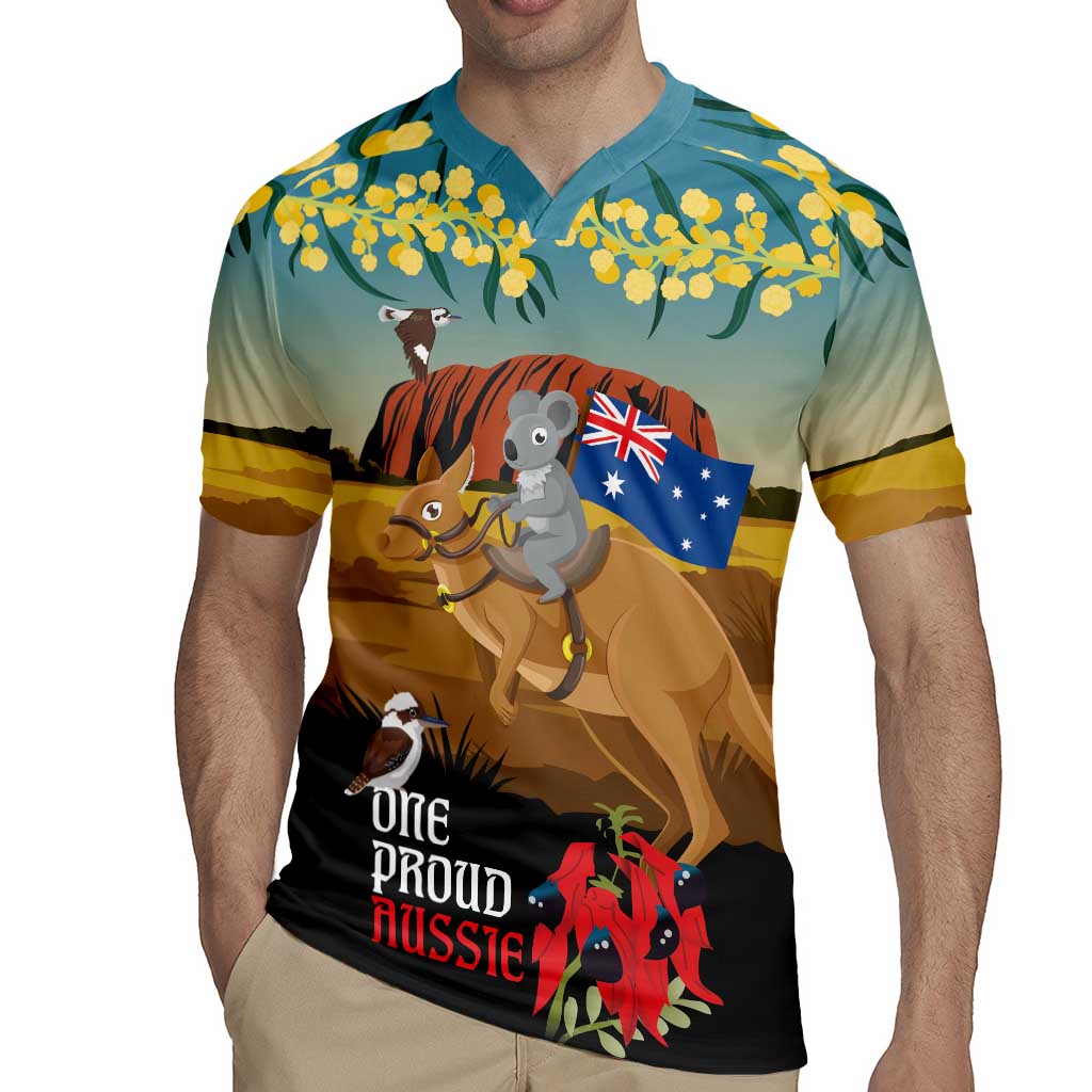 26 January One Proud Aussie Rugby Jersey Kangaroo and Koala Happy Australia Day