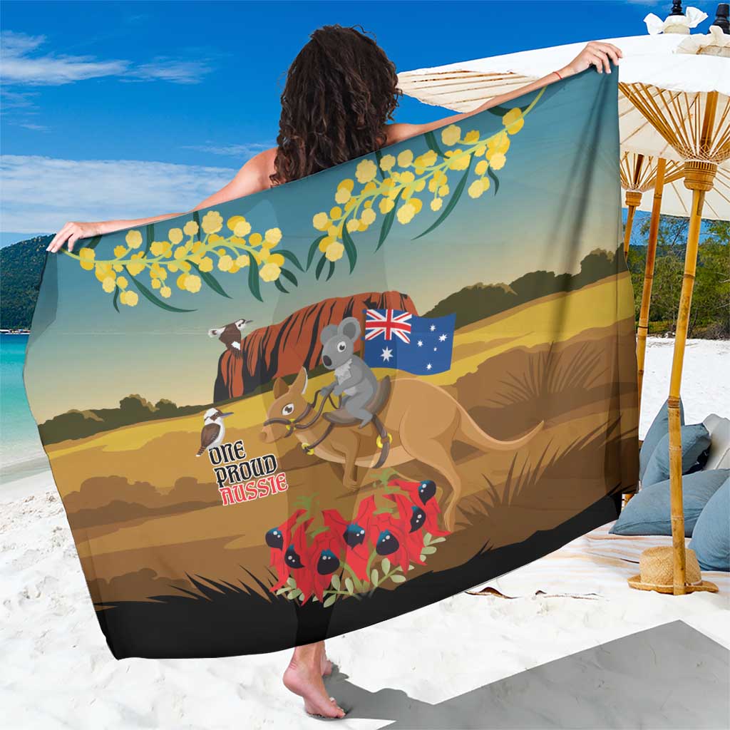 26 January One Proud Aussie Sarong Kangaroo and Koala Happy Australia Day - Vibe Hoodie Shop