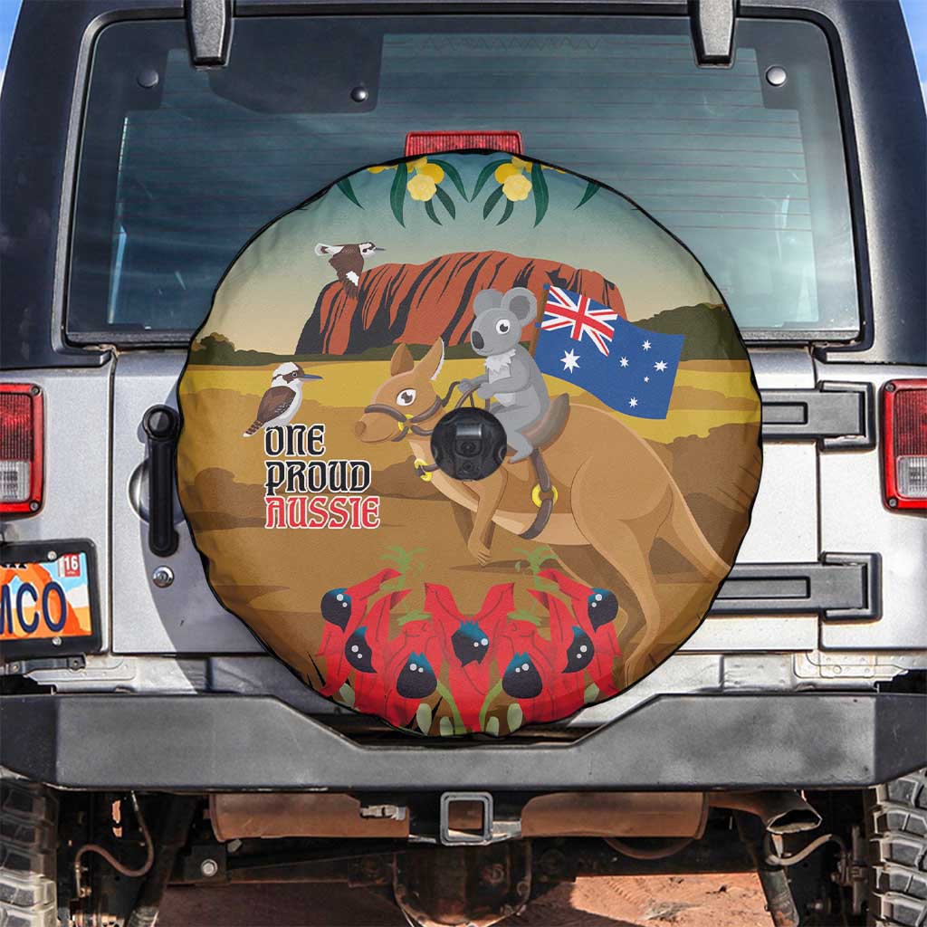 26 January One Proud Aussie Spare Tire Cover Kangaroo and Koala Happy Australia Day - Vibe Hoodie Shop