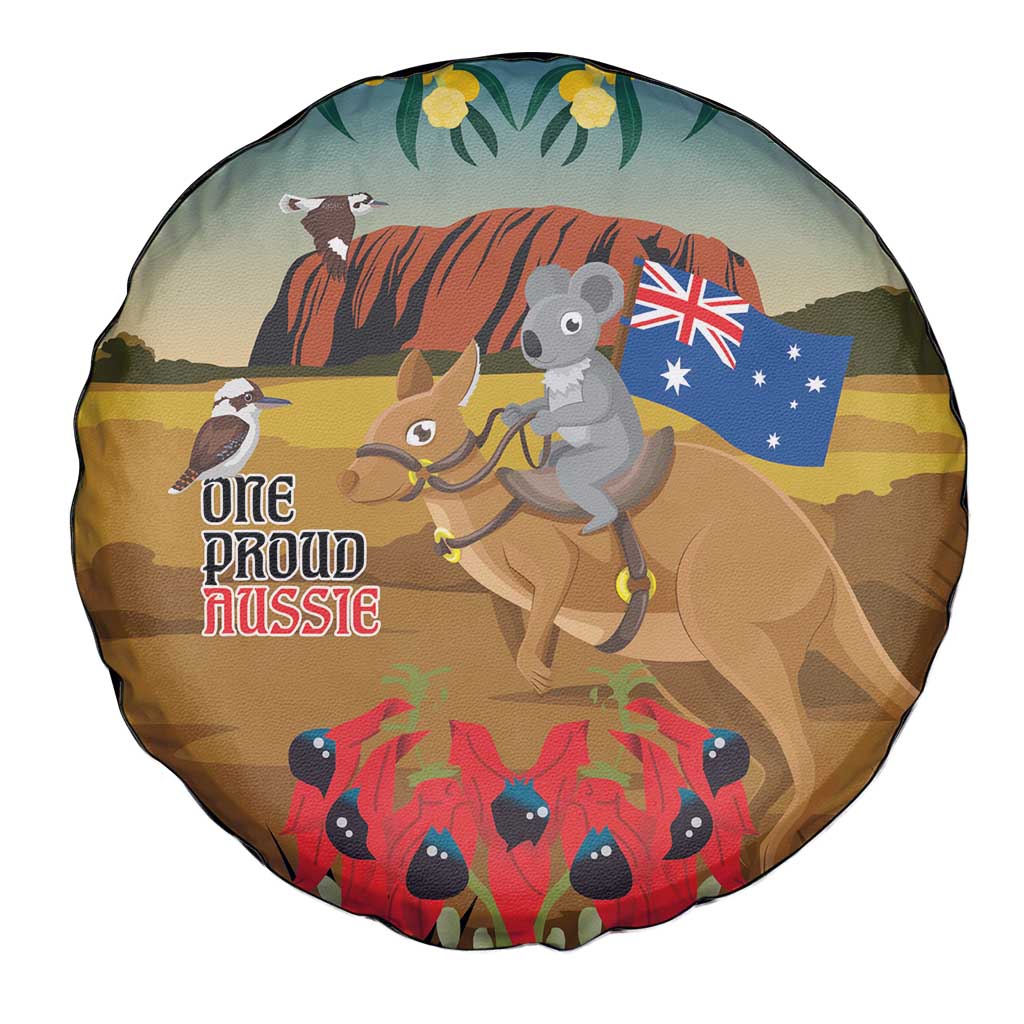 26 January One Proud Aussie Spare Tire Cover Kangaroo and Koala Happy Australia Day - Vibe Hoodie Shop