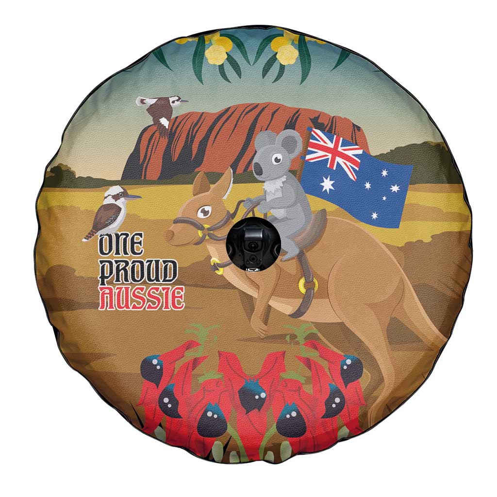 26 January One Proud Aussie Spare Tire Cover Kangaroo and Koala Happy Australia Day - Vibe Hoodie Shop