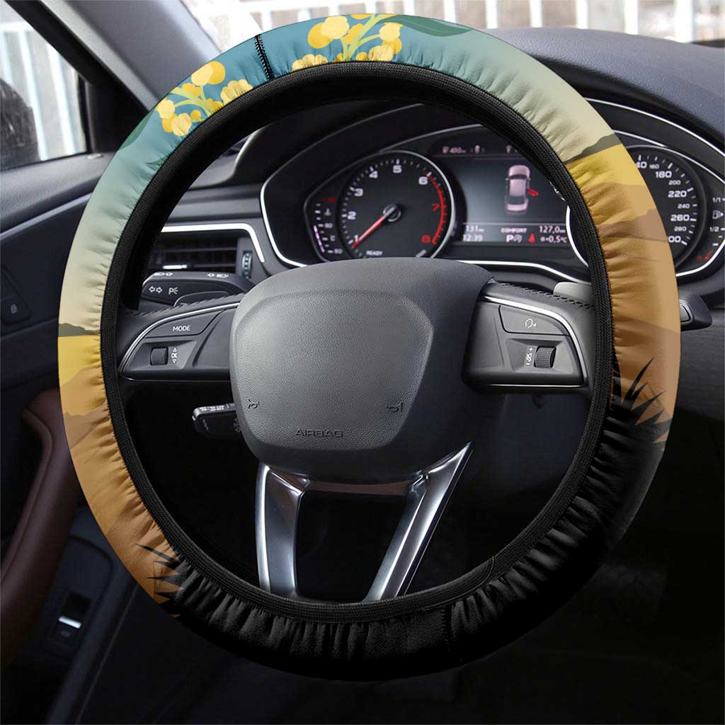 26 January One Proud Aussie Steering Wheel Cover Kangaroo and Koala Happy Australia Day