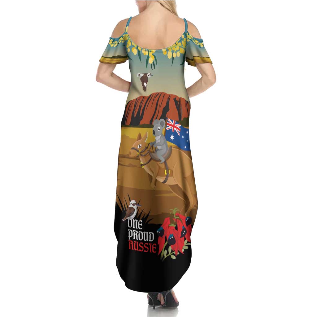 26 January One Proud Aussie Summer Maxi Dress Kangaroo and Koala Happy Australia Day