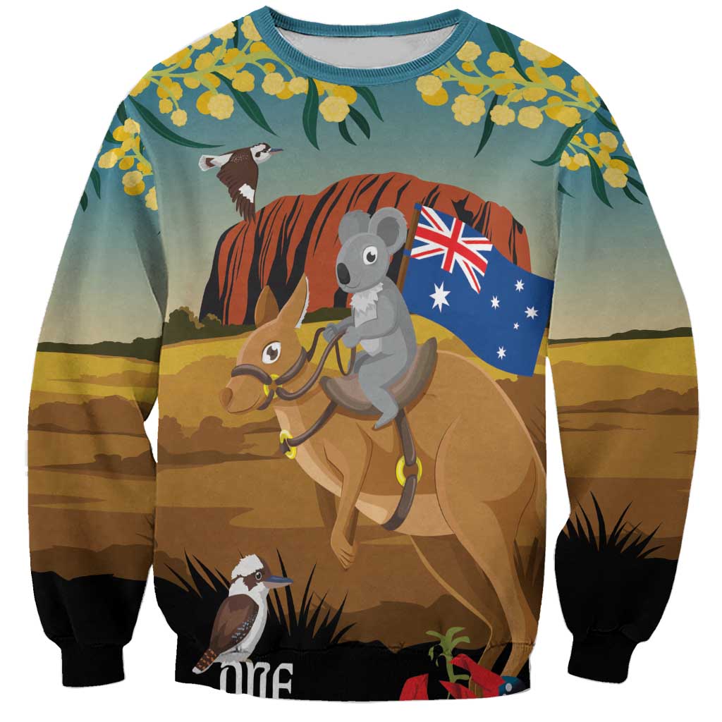 26 January One Proud Aussie Sweatshirt Kangaroo and Koala Happy Australia Day - Vibe Hoodie Shop