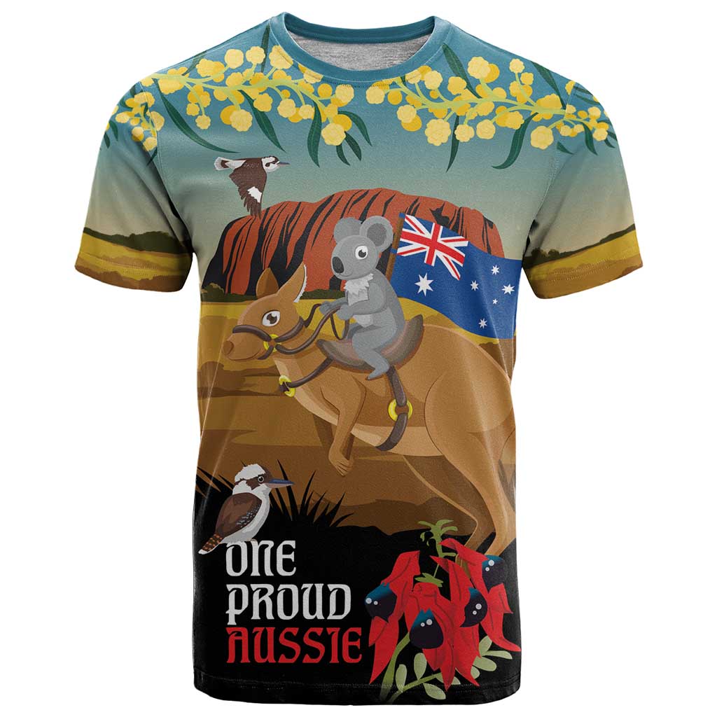 26 January One Proud Aussie T Shirt Kangaroo and Koala Happy Australia Day LT9 - Vibe Hoodie Shop