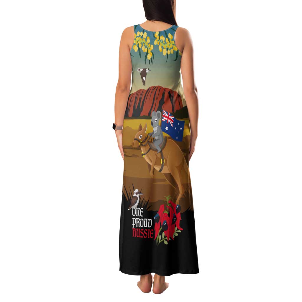 26 January One Proud Aussie Tank Maxi Dress Kangaroo and Koala Happy Australia Day