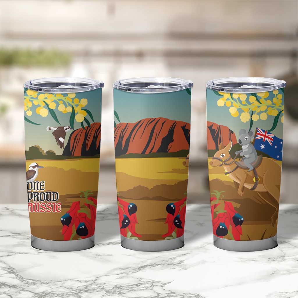 26 January One Proud Aussie Tumbler Cup Kangaroo and Koala Happy Australia Day