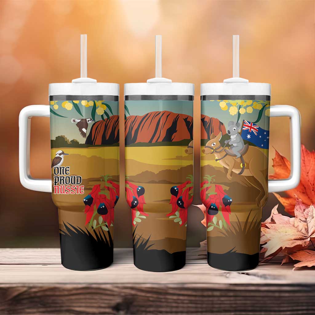 26 January One Proud Aussie Tumbler With Handle Kangaroo and Koala Happy Australia Day