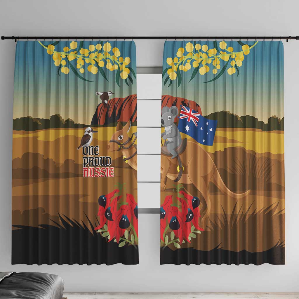 26 January One Proud Aussie Window Curtain Kangaroo and Koala Happy Australia Day