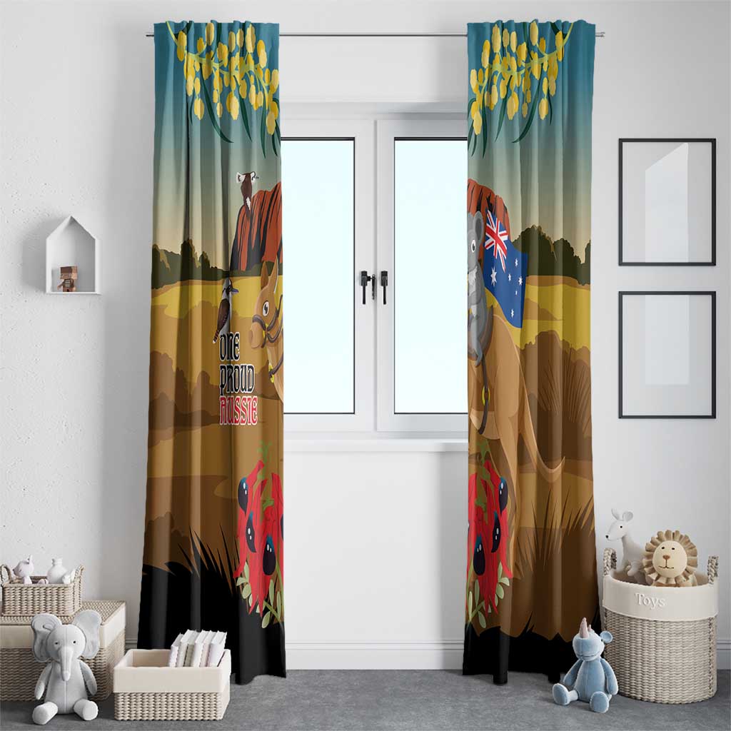 26 January One Proud Aussie Window Curtain Kangaroo and Koala Happy Australia Day