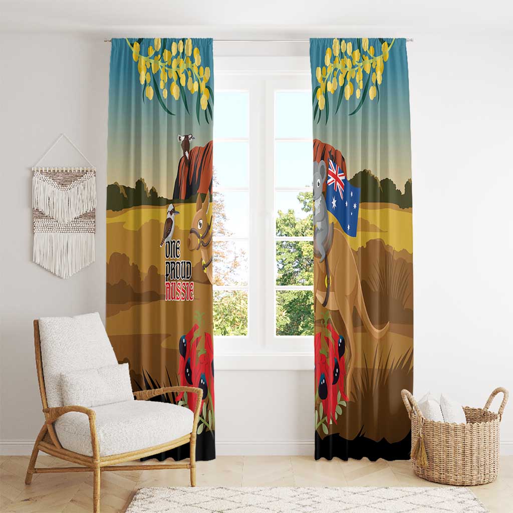 26 January One Proud Aussie Window Curtain Kangaroo and Koala Happy Australia Day