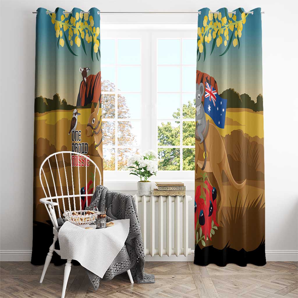 26 January One Proud Aussie Window Curtain Kangaroo and Koala Happy Australia Day