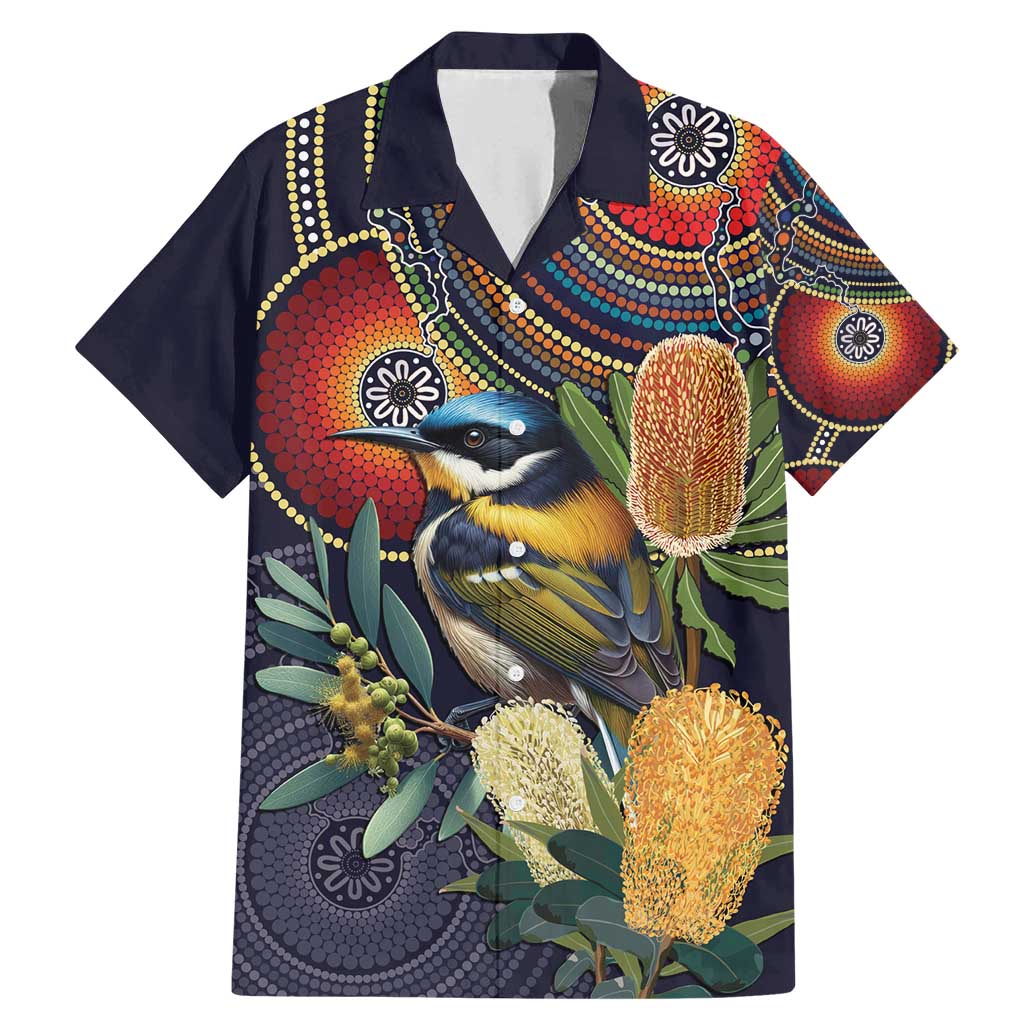 Aussie Honeyeaters Banksia Flowers Family Matching Mermaid Dress and Hawaiian Shirt Aboriginal Dots Painting