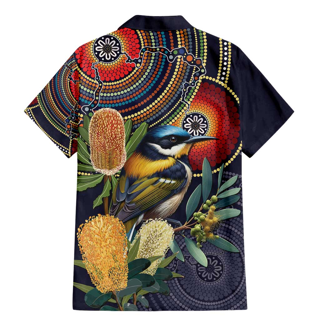 Aussie Honeyeaters Banksia Flowers Family Matching Mermaid Dress and Hawaiian Shirt Aboriginal Dots Painting