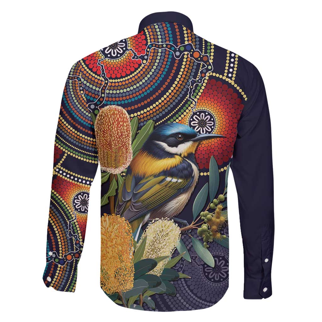 Aussie Honeyeaters Banksia Flowers Family Matching Puletasi and Hawaiian Shirt Aboriginal Dots Painting