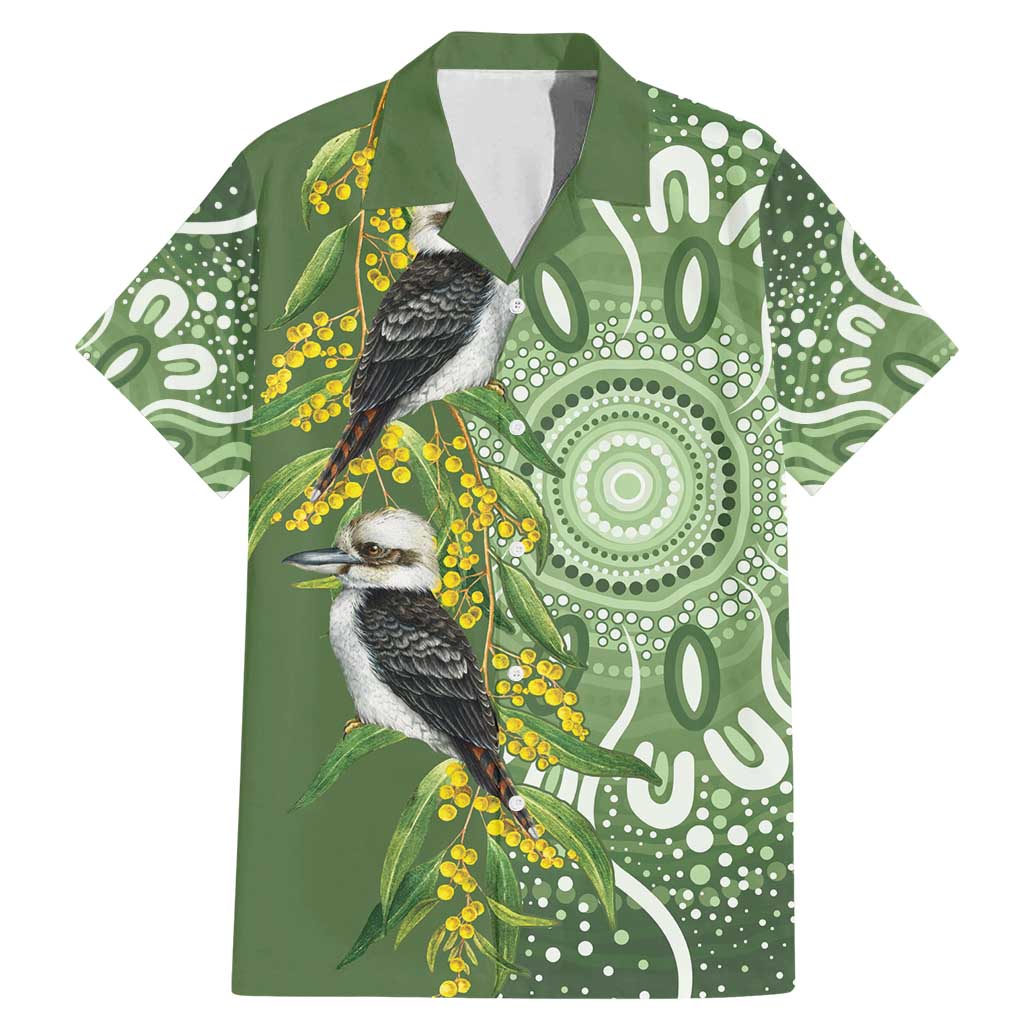 Aussie Kokaburra Golden Wattle Family Matching Mermaid Dress and Hawaiian Shirt Aboriginal with National Color