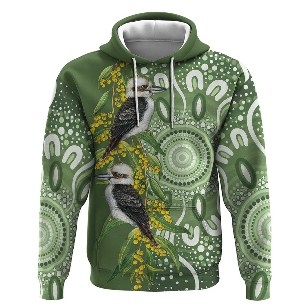 Aussie Kokaburra Golden Wattle Hoodie Aboriginal with National Color LT9 - Vibe Hoodie Shop