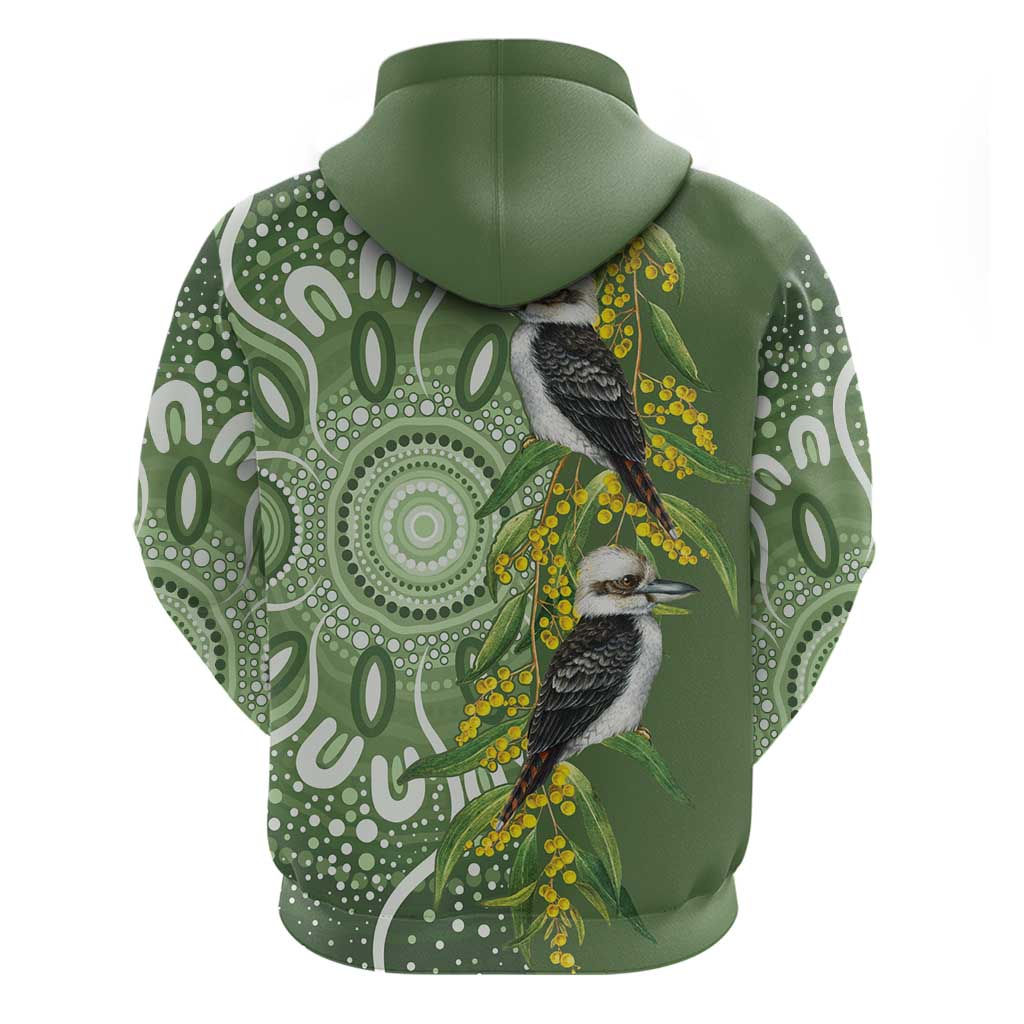 Aussie Kokaburra Golden Wattle Hoodie Aboriginal with National Color LT9 - Vibe Hoodie Shop