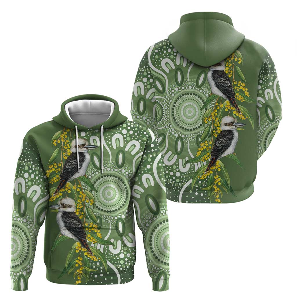 Aussie Kokaburra Golden Wattle Hoodie Aboriginal with National Color LT9 - Vibe Hoodie Shop