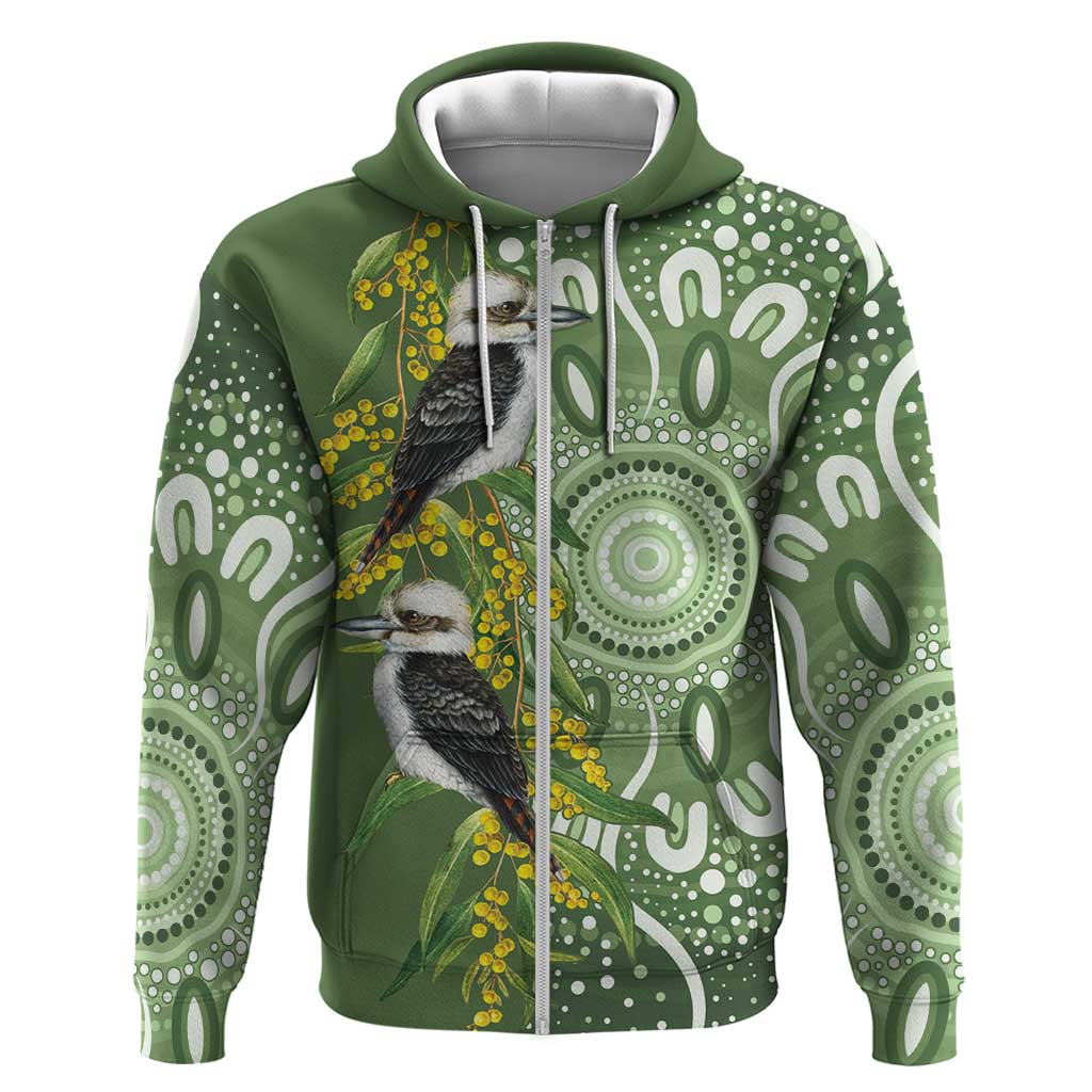 Aussie Kokaburra Golden Wattle Hoodie Aboriginal with National Color LT9 - Vibe Hoodie Shop