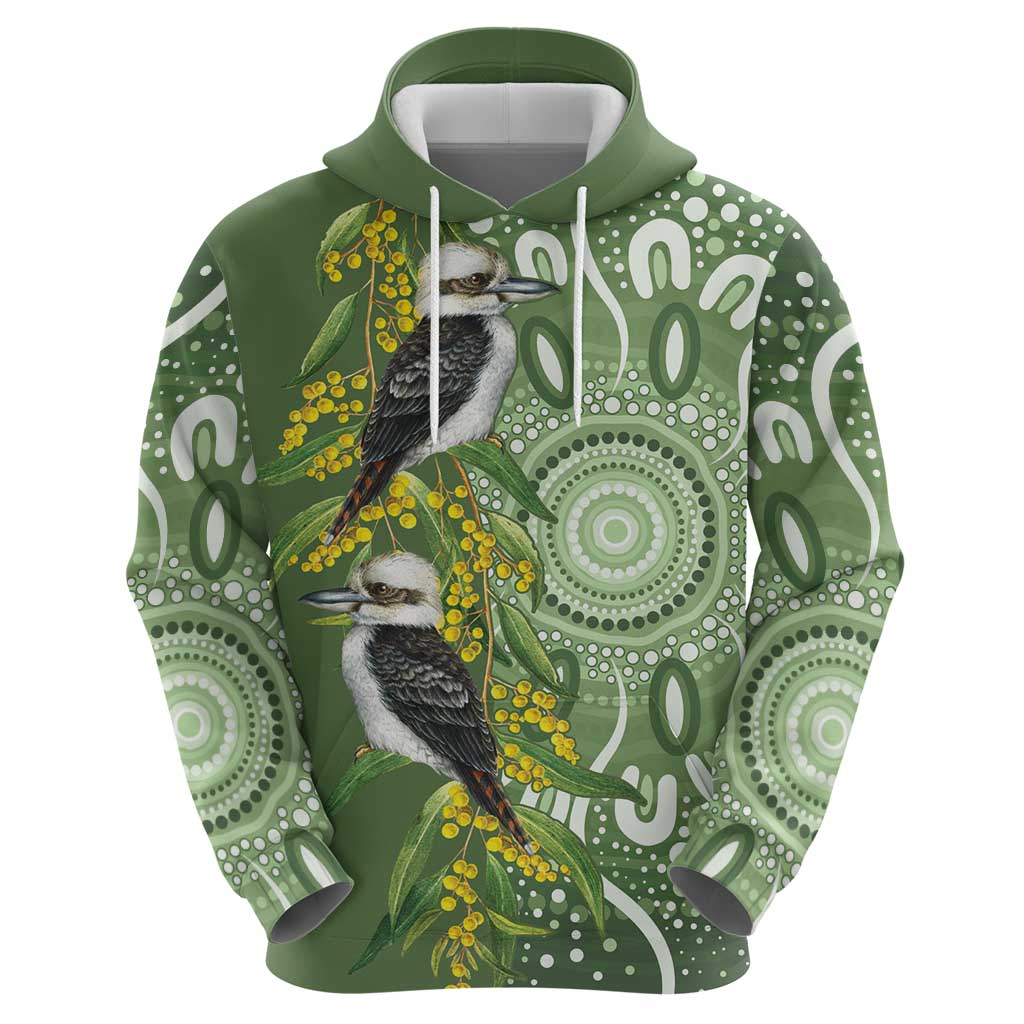 Aussie Kokaburra Golden Wattle Hoodie Aboriginal with National Color LT9 - Vibe Hoodie Shop