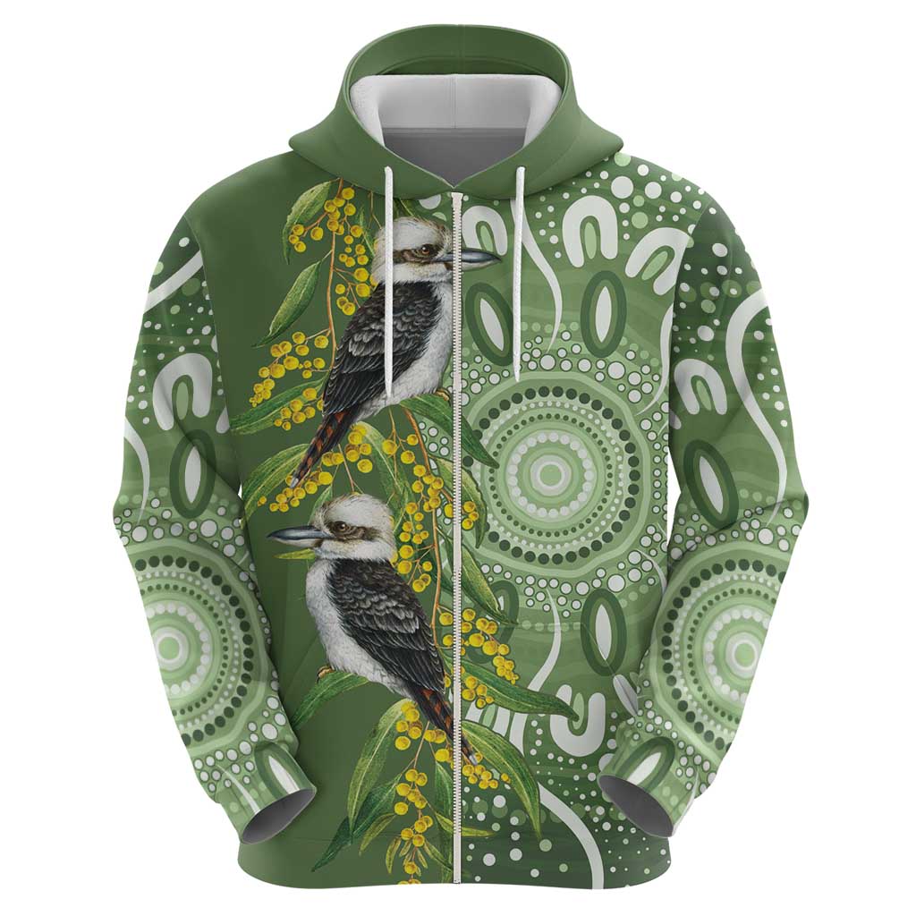 Aussie Kokaburra Golden Wattle Hoodie Aboriginal with National Color LT9 - Vibe Hoodie Shop