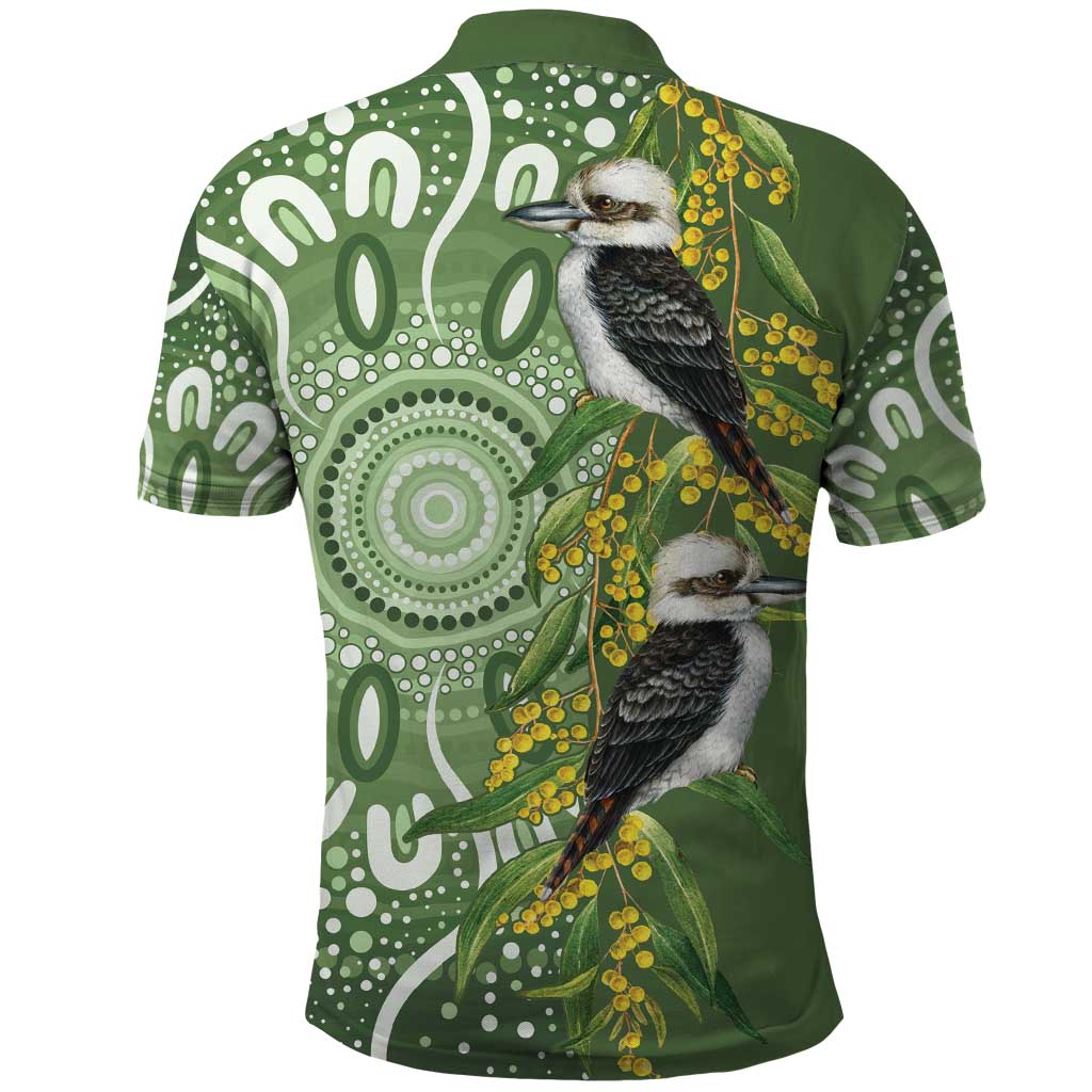 Aussie Kokaburra Golden Wattle Polo Shirt Aboriginal with National Color LT9 - Vibe Hoodie Shop