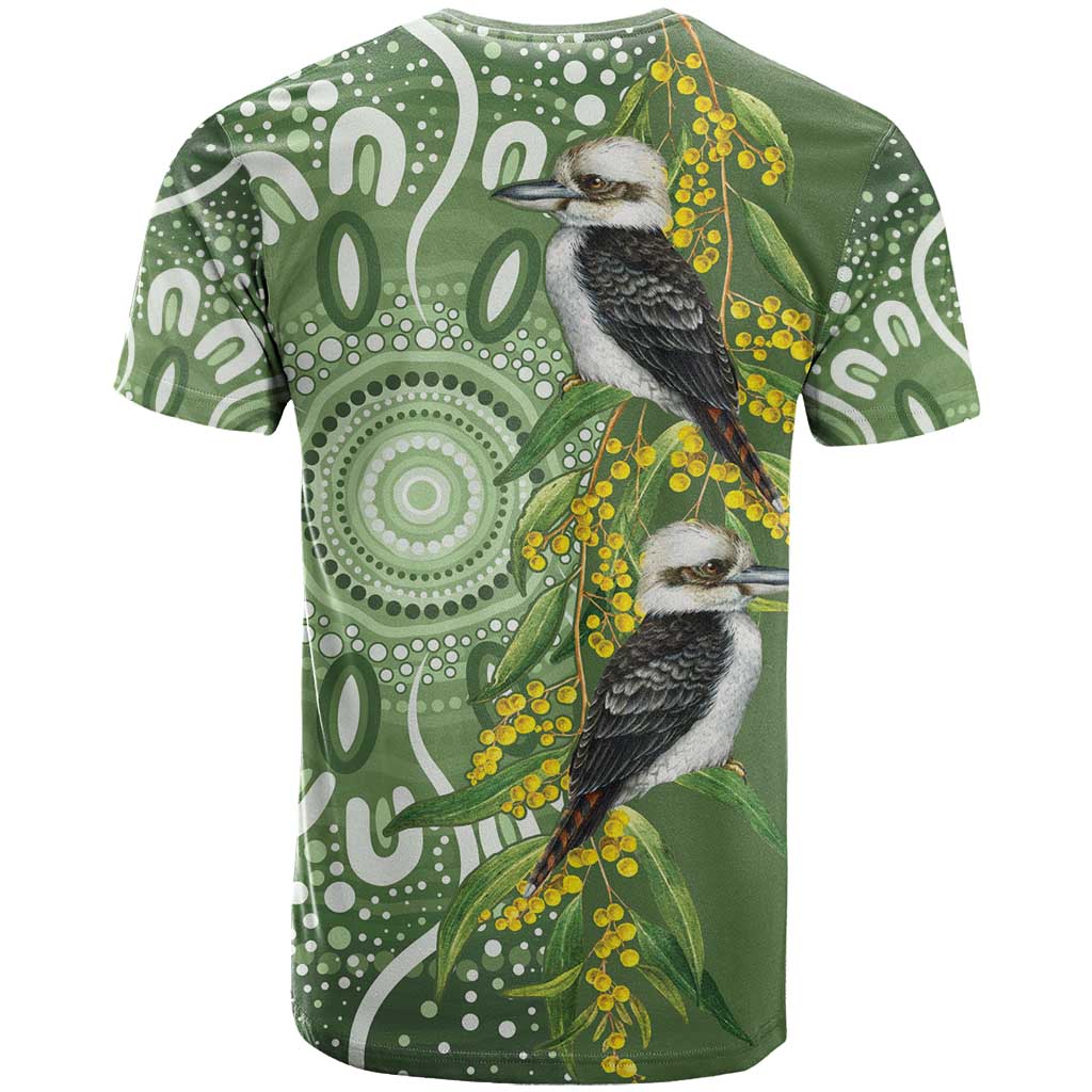 Aussie Kokaburra Golden Wattle T Shirt Aboriginal with National Color LT9 - Vibe Hoodie Shop