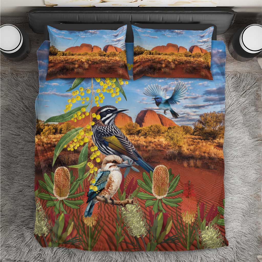 Australia Native Bird Uluru Ayers Rock Bedding Set - Vibe Hoodie Shop