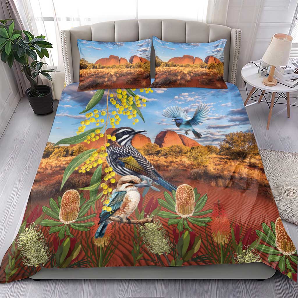 Australia Native Bird Uluru Ayers Rock Bedding Set - Vibe Hoodie Shop