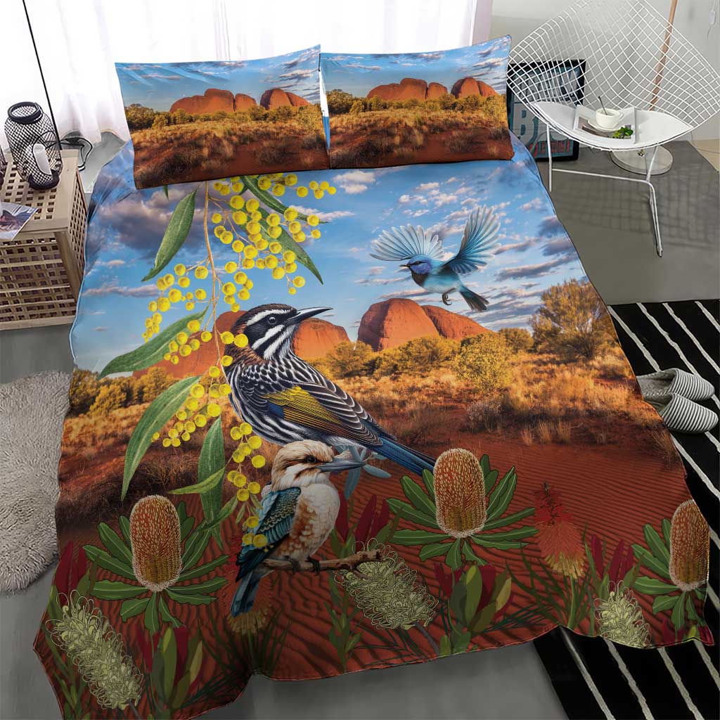 Australia Native Bird Uluru Ayers Rock Bedding Set - Vibe Hoodie Shop