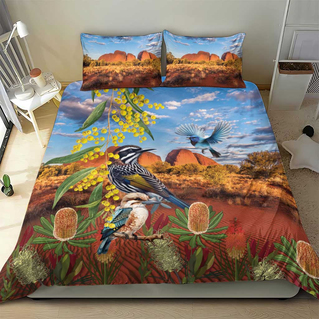 Australia Native Bird Uluru Ayers Rock Bedding Set - Vibe Hoodie Shop