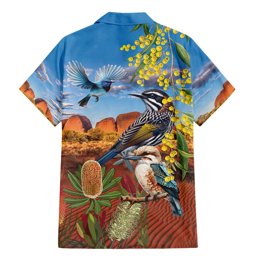 Australia Native Bird Uluru Ayers Rock Family Matching Mermaid Dress and Hawaiian Shirt