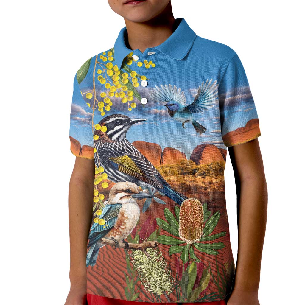 Australia Native Bird Uluru Ayers Rock Kid Polo Shirt - Vibe Hoodie Shop