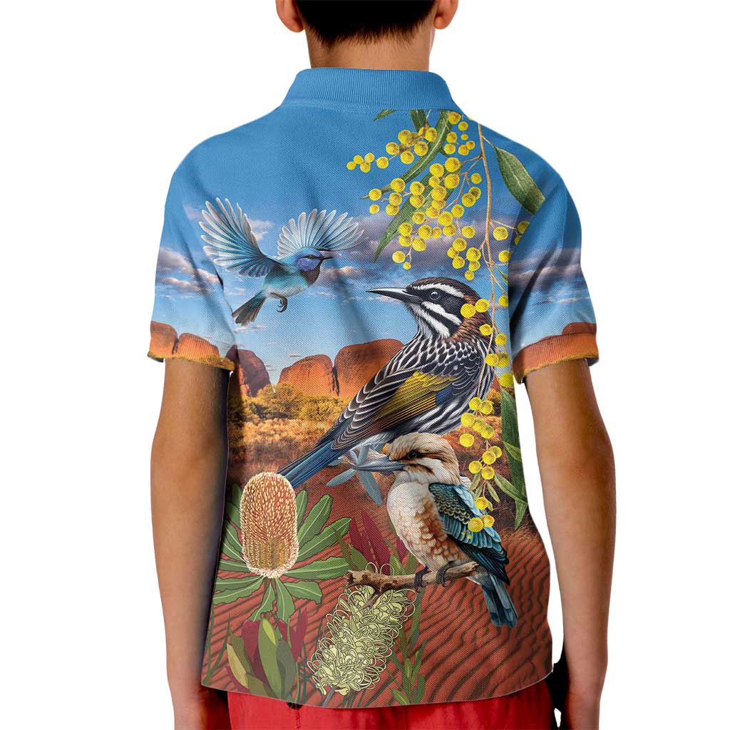 Australia Native Bird Uluru Ayers Rock Kid Polo Shirt - Vibe Hoodie Shop