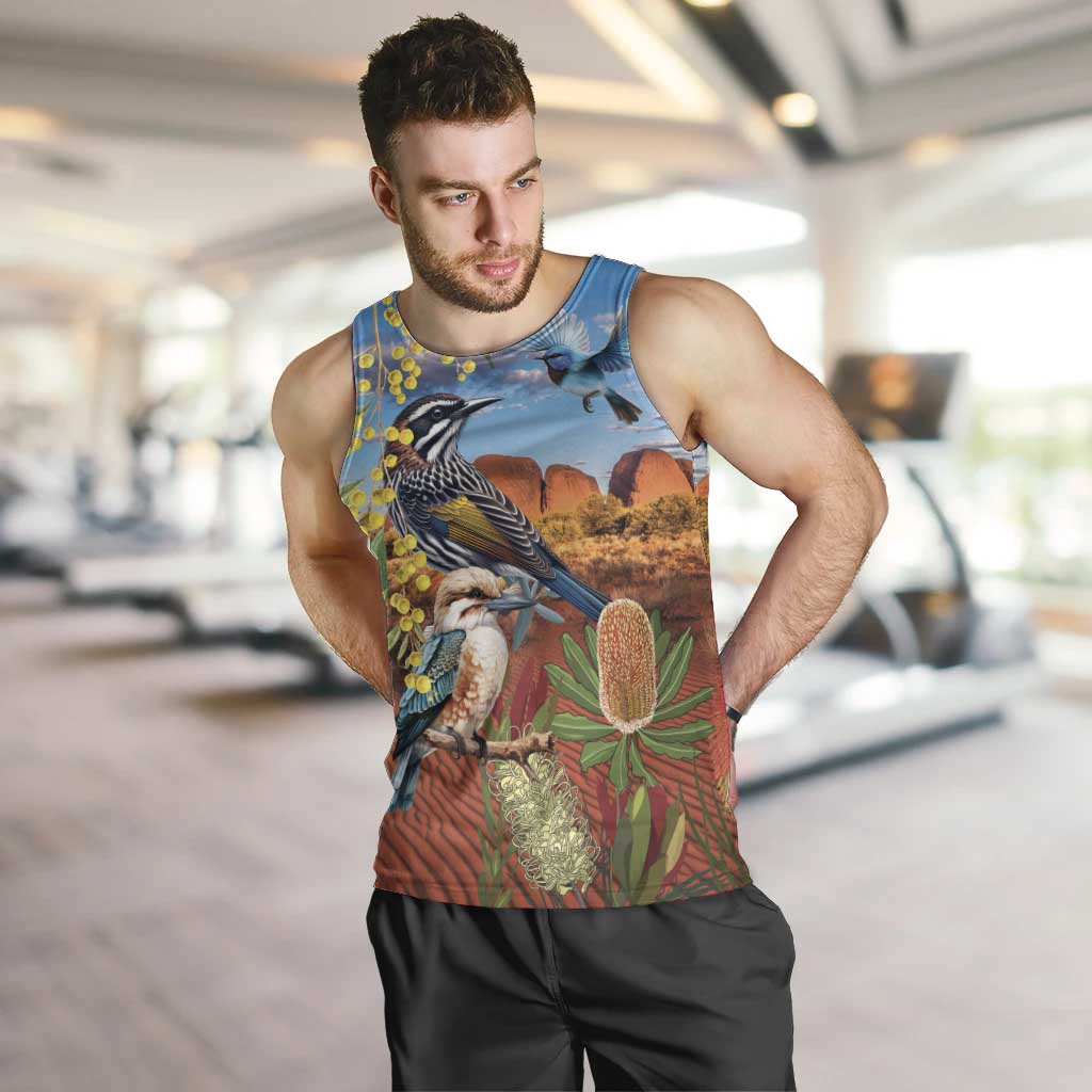 Australia Native Bird Uluru Ayers Rock Men Tank Top - Vibe Hoodie Shop