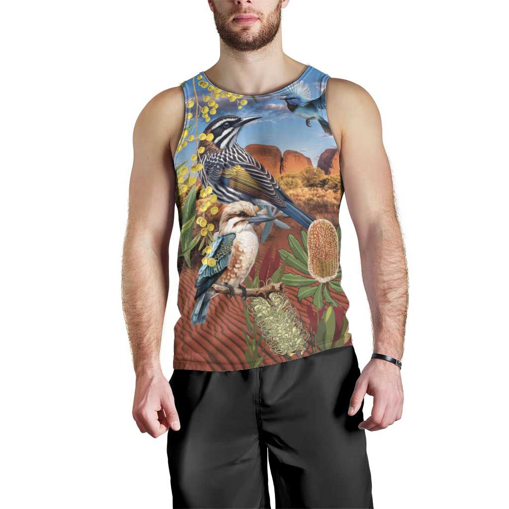 Australia Native Bird Uluru Ayers Rock Men Tank Top - Vibe Hoodie Shop