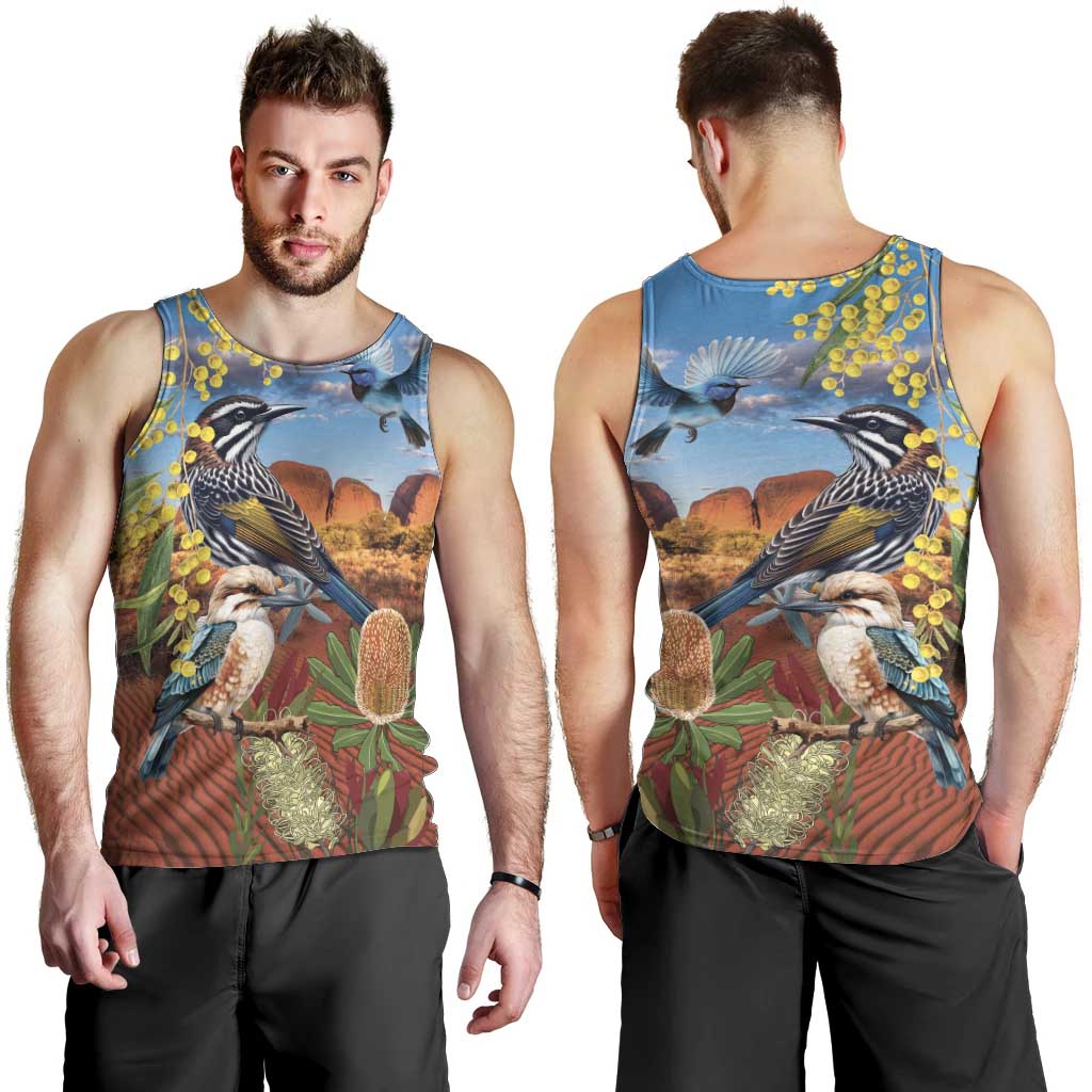 Australia Native Bird Uluru Ayers Rock Men Tank Top - Vibe Hoodie Shop