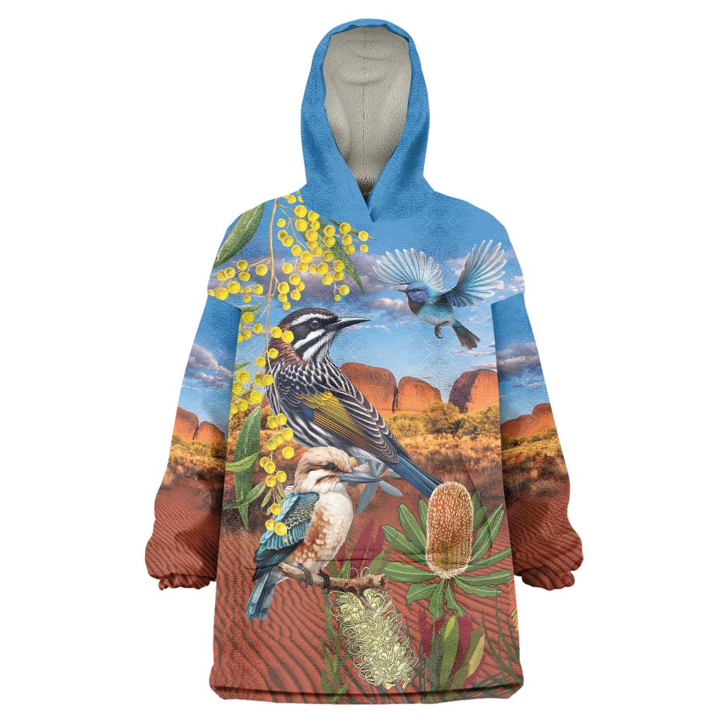 Australia Native Bird Uluru Ayers Rock Wearable Blanket Hoodie - Vibe Hoodie Shop