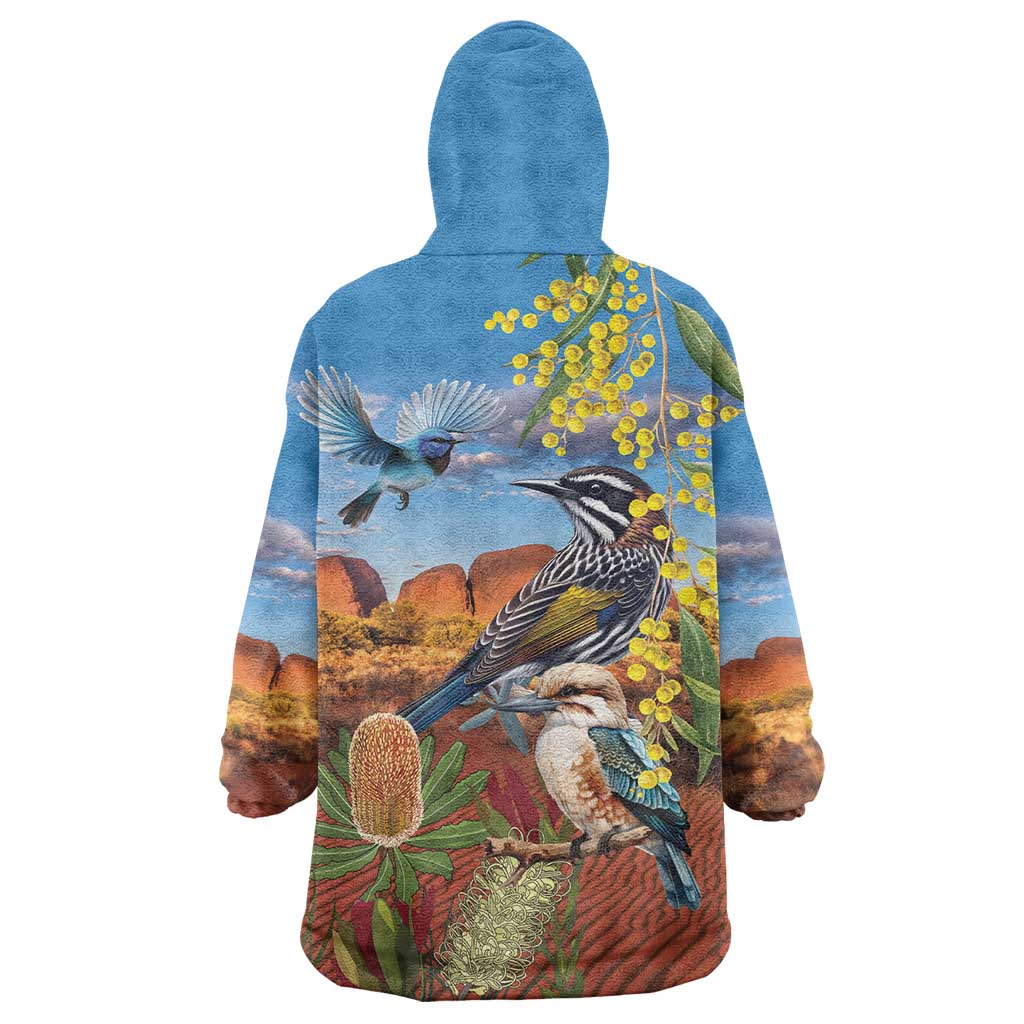 Australia Native Bird Uluru Ayers Rock Wearable Blanket Hoodie - Vibe Hoodie Shop