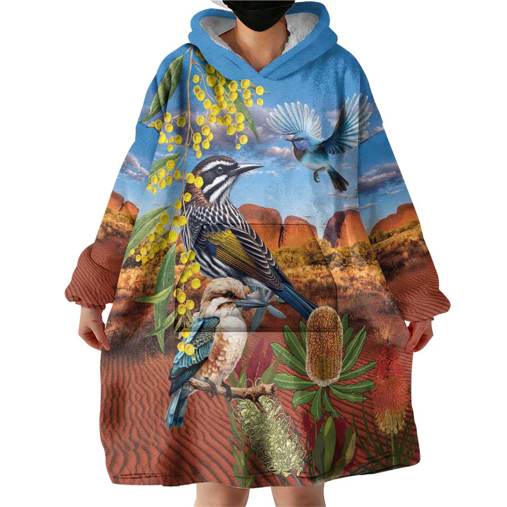 Australia Native Bird Uluru Ayers Rock Wearable Blanket Hoodie - Vibe Hoodie Shop